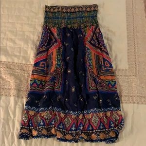 Rainbow patterned mini dress